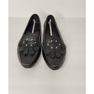 Cole Haan Black Leather Loafer with Detail - Women's Size 6.5B